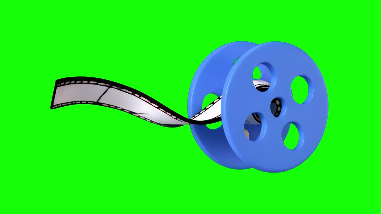 Filmbåndsanimation, transparent 4K-video, green screen