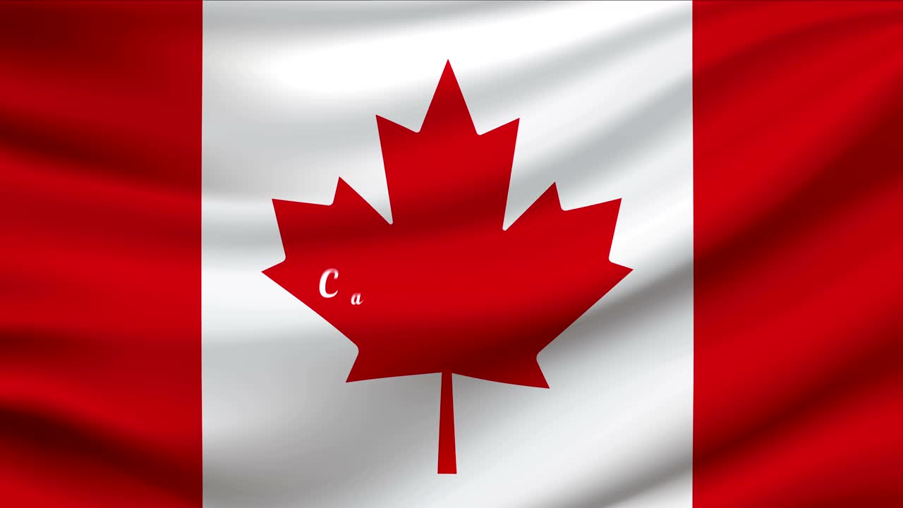 el día de canadá agitando la bandera. animación en 4k.
