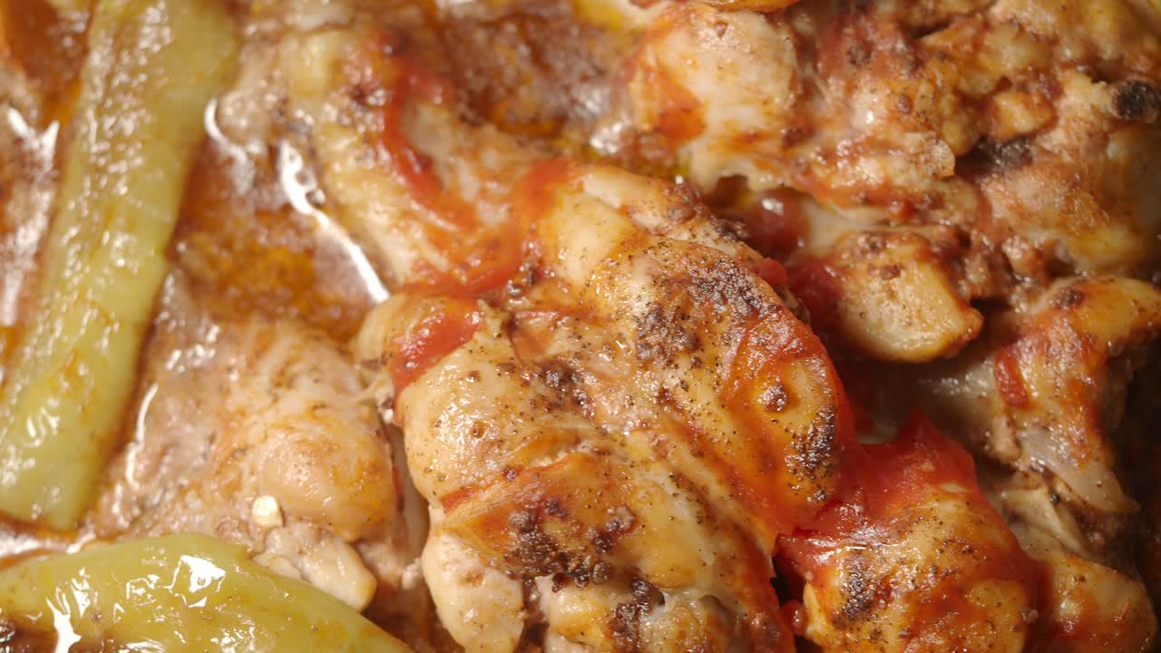 야채를 곁들인 구운 닭고기