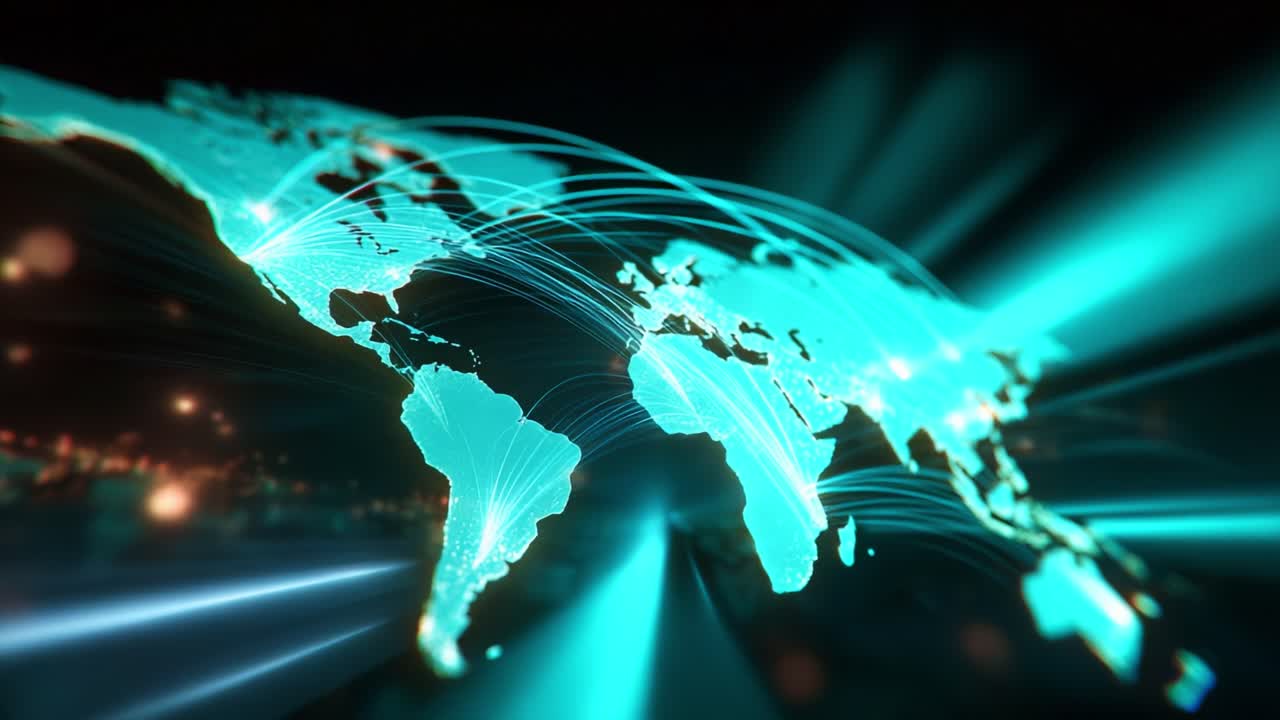 A Captivating Glimpse of Global Connectivity: This dynamic representation illustrates the intricate web of international links spanning continents, highlighting the flow of data, communication, and commerce in our interconnected world