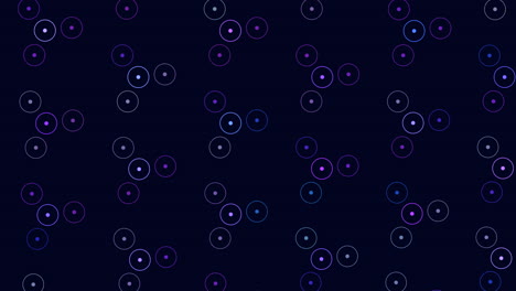 hipnotizante patrón de círculos simétricos en tonos de púrpura y azul sobre un fondo negro
