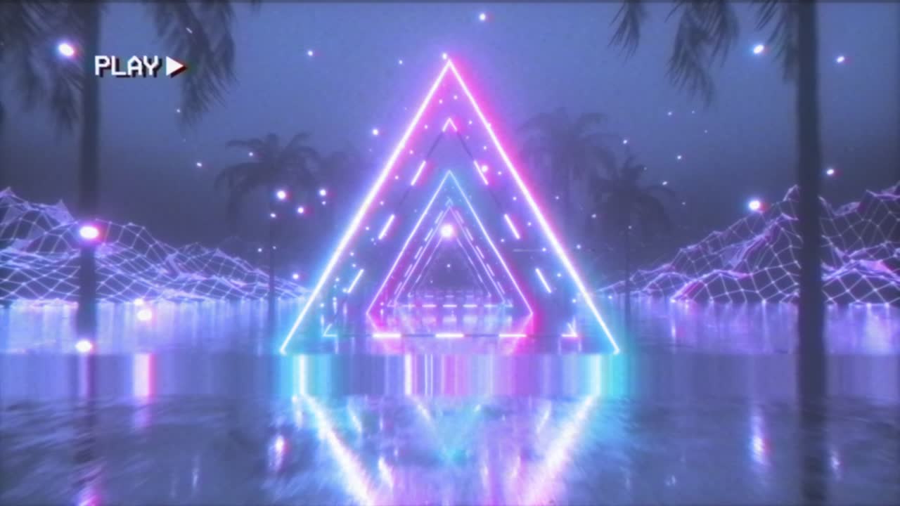 네온 삼각형 터널