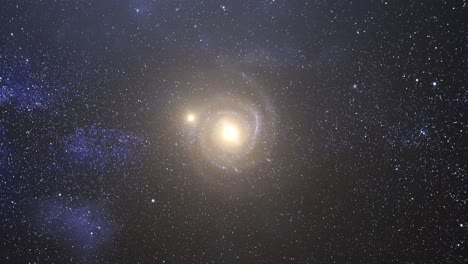 Der-Galaxie-In-Der-Dunkelheit-Des-Weltraums-Entgegen