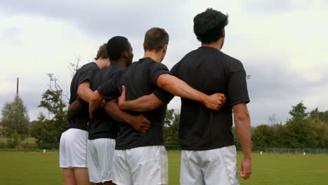 rugby team lining up