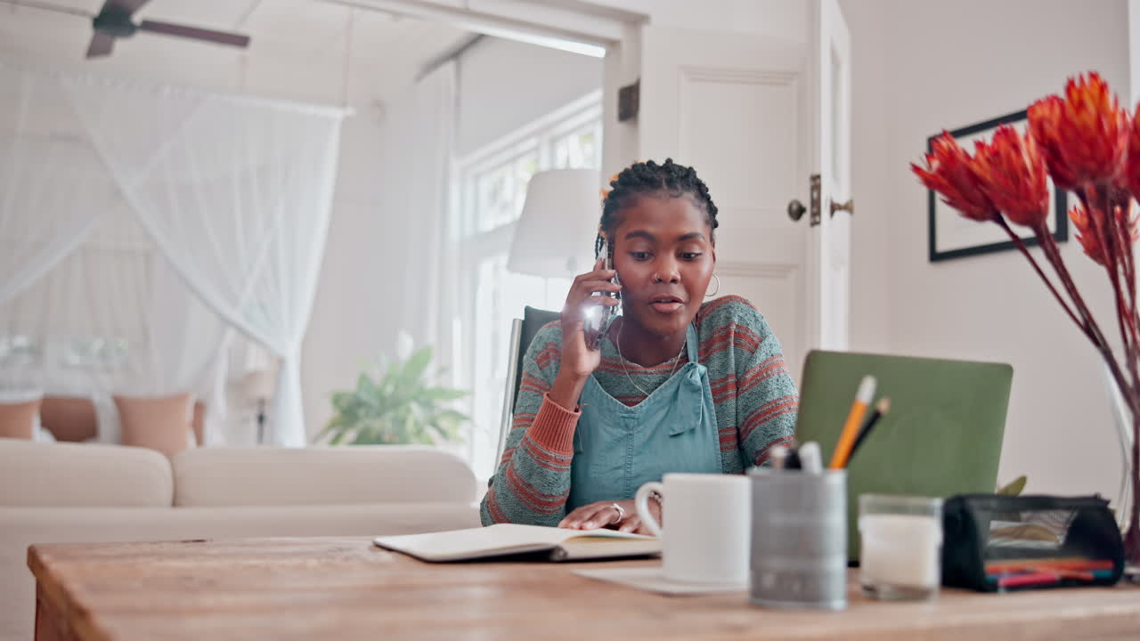 Young Woman Working from Home