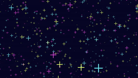vibrant cross pattern against black background