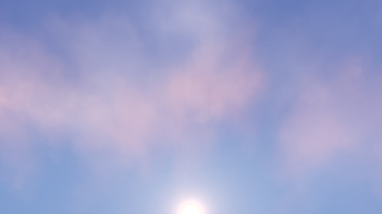 조용하고 은 하늘, 푸른 하늘, 부드러운  구름, 밝은 태양으로 평화롭고 진정시키는 배경