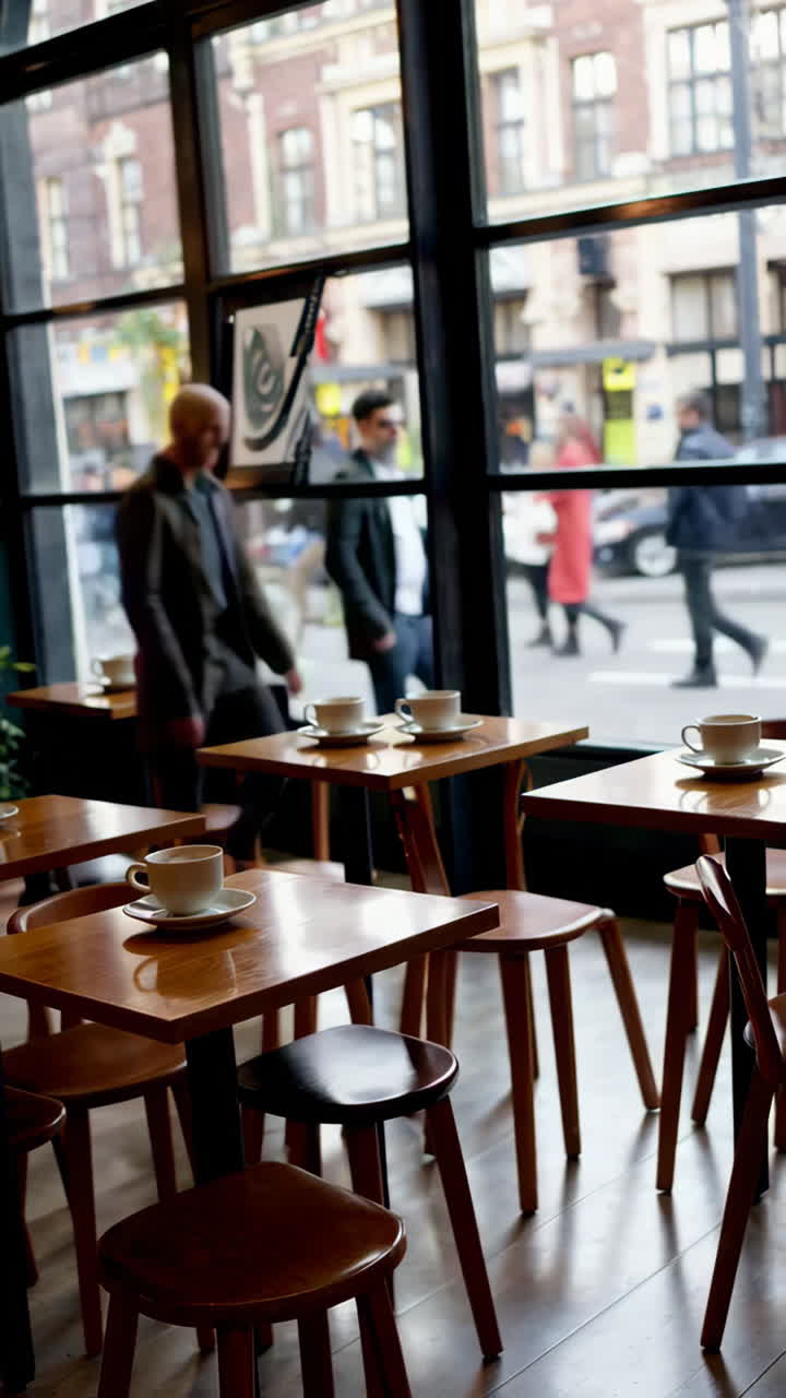 Busy Cafe with City View