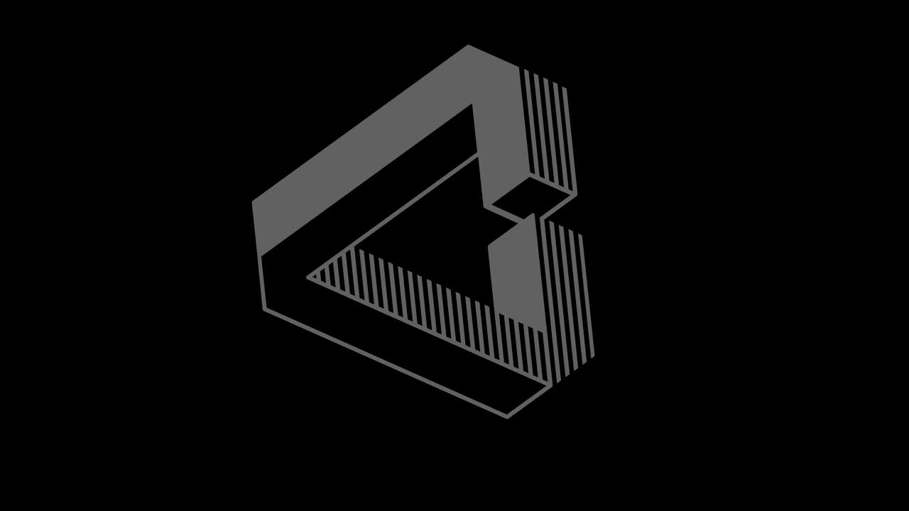 Graphic object in black and white with stroboscopic and hypnotic effect, which rotates clockwise decreasing the size from full screen to disappearing in the center, in 16: 9 video format