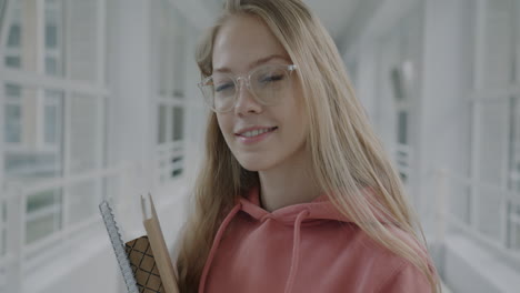 student in a modern building
