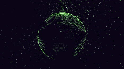 Abstract-futuristic-sphere-with-neon-dots-in-dark-space