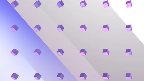 animación de cuadrados en fondo púrpura