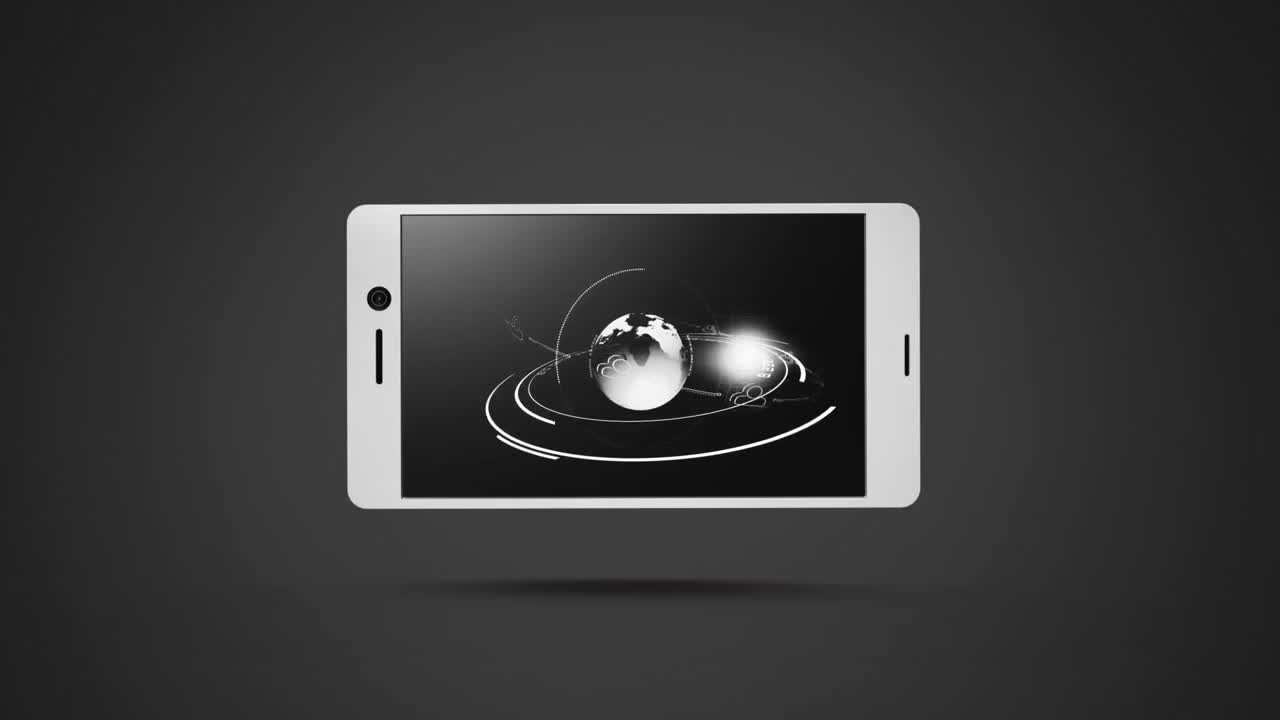 Spinning globe displayed on a smartphone