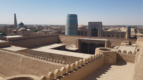 Ciudad-Amurallada-De-Itchan-Kala-En-Khiva,-Uzbekistán