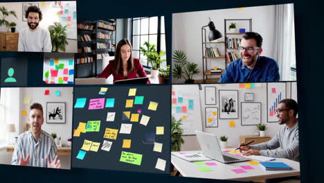 online team meeting and brainstorming session