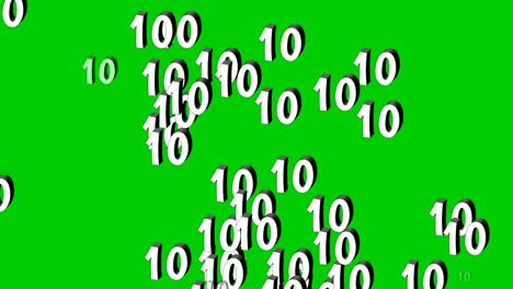 animación número diez 10 dibujos animados desollándose subiendo en pantalla verde