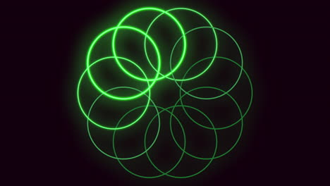 glowing green spiral mesmerizing circular pattern of glowing lines