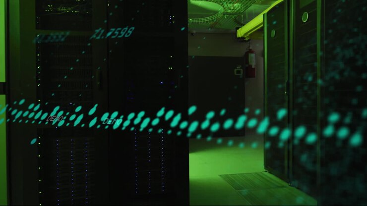Animation of digital data processing over computer servers