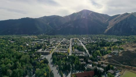 ketchum idaho aerial in autumn