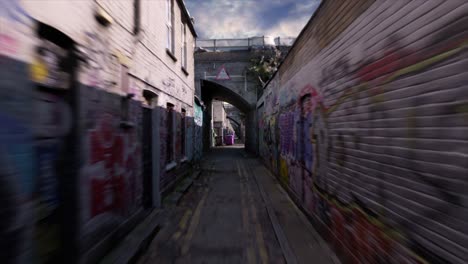 urban alleyway with graffiti