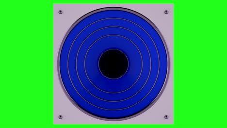 3d animation of a loudspeaker on a green screen. looped.