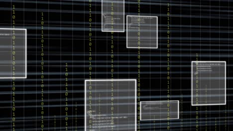 Animación-De-Procesamiento-De-Datos-Y-Codificación-Binaria-Sobre-Fondo-Negro