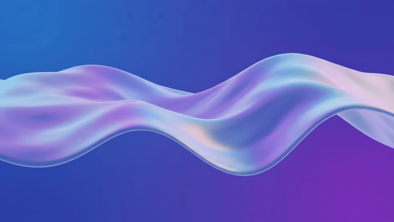 Abstract Wavy Iridescent Form on Gradient Background