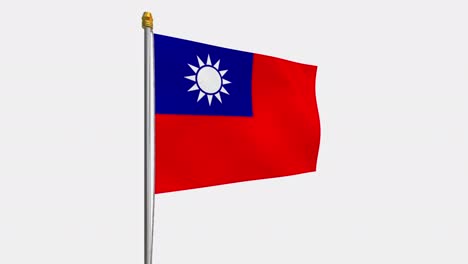 loop video of ttaiwan flag  fluttering in the wind, slow motion video of 4k , with alpha channel