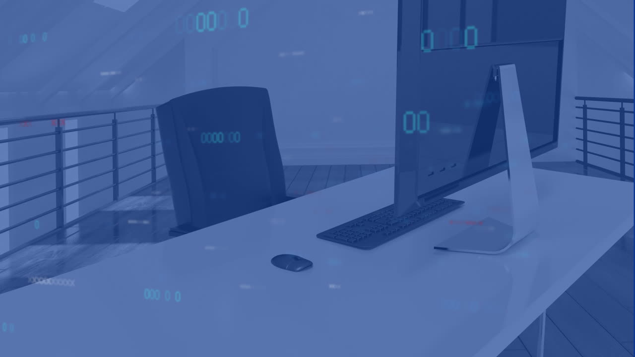 빈 사무실에서 재무 데이터 처리의 애니메이션