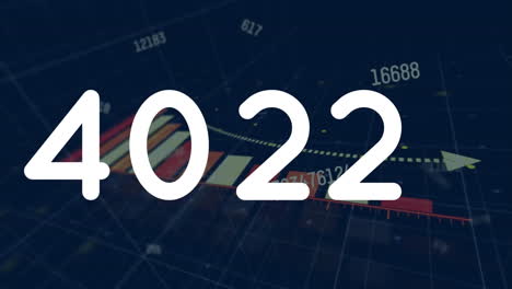 animation of numbers changing, statistics and data processing