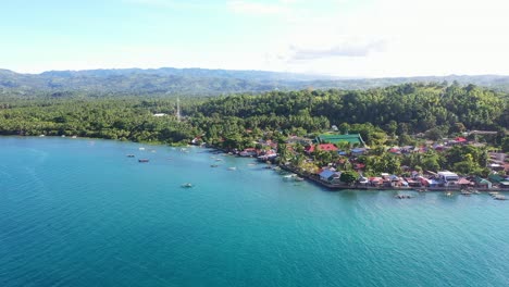 beautiful tropical scenery in southern leyte philippines in the summer - aerial shot