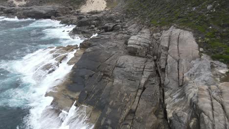 Drone-aerial-zooming-out-of-Australian-coastal-area-in-Albany