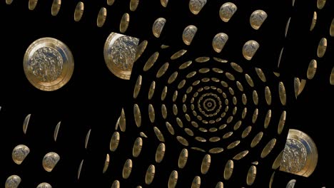monedas de oro intercaladas en el fondo del art. 3d.
