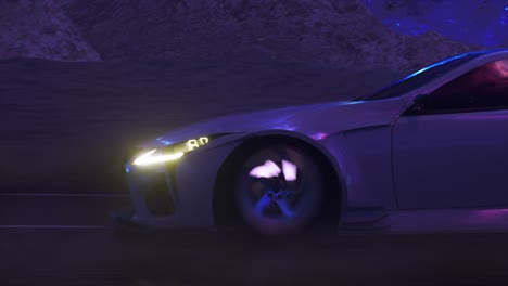 futuristic sports car at night