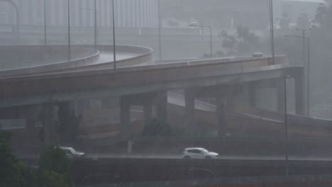 slippery roads and reduced visibility on a raining day at brisbane city, queensland bom weather forecast includes heavy rainfall, severe storms and heatwave warnings in upcoming summer season