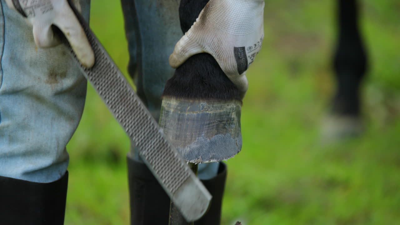 Limage et ajustement manuel du sabot de cheval.