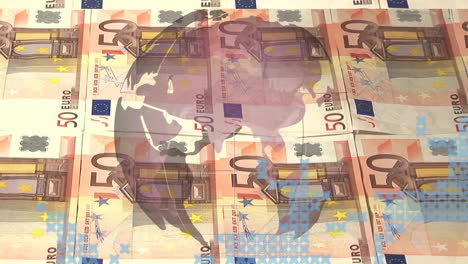 Animierender-Globus-Mit-über-50-Euro-Banknoten-Im-Hintergrund