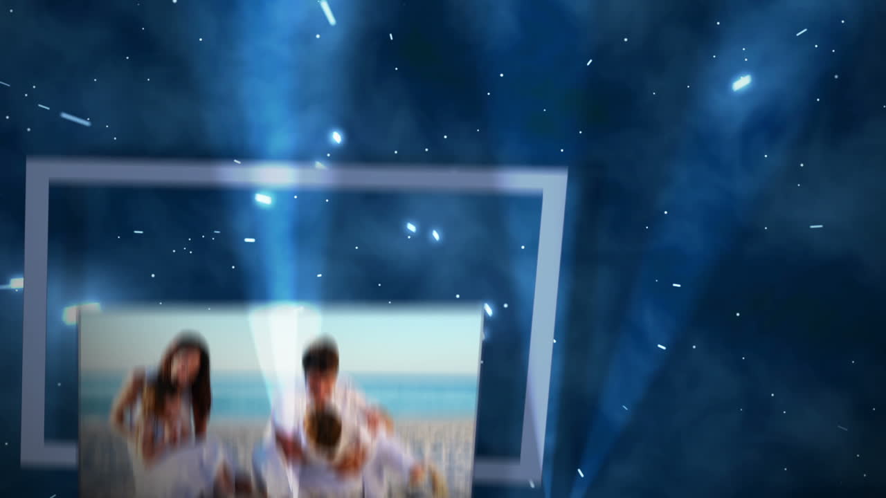 해변에 있는 가족들의 비디오