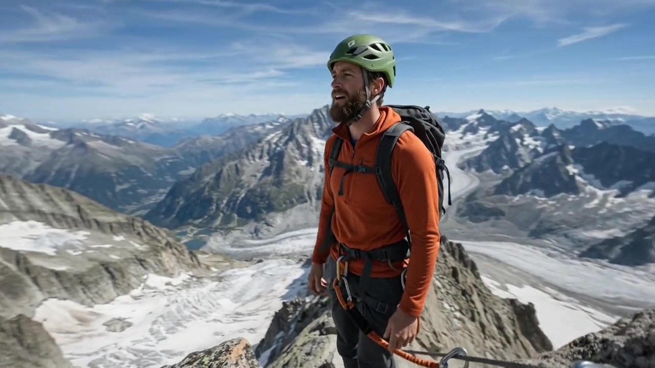 Ciclista avventuroso e scalatore di roccia che esplorano il paesaggio montano durante un'attività estrema all'aperto.