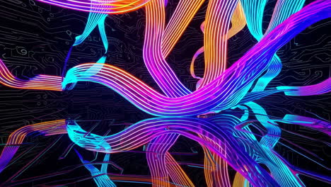 abstract neon lines on circuit board background