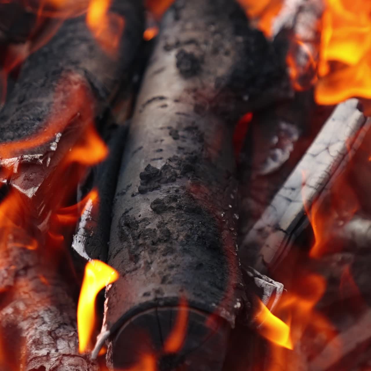 Close up of blazing fire