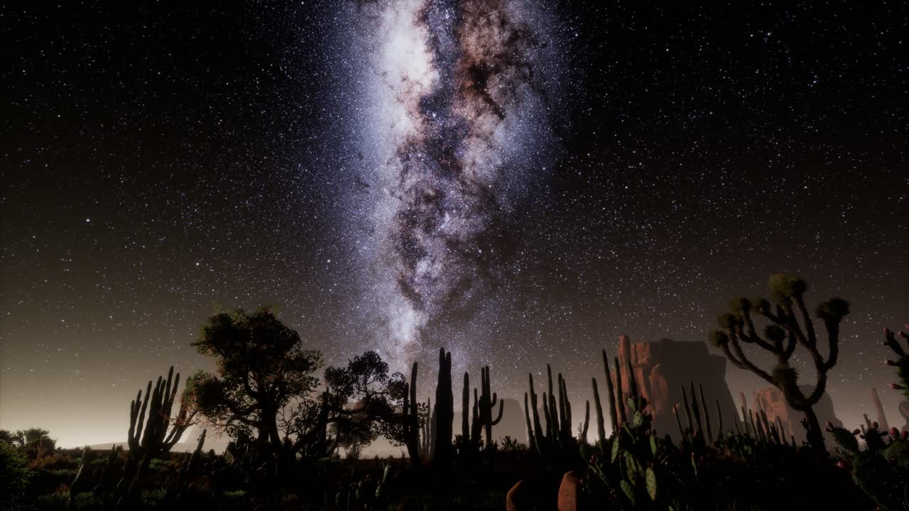 гиперлапс в национальном парке долины смерти пустыня лунный свет под галактическими звездами