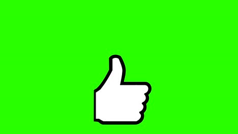 pantalla verde pulgares hacia arriba más uno como las redes sociales
