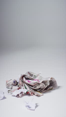 vertical shot of ripped up paper