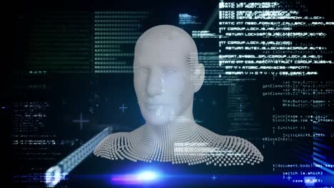 busto humano en movimiento con procesamiento de datos