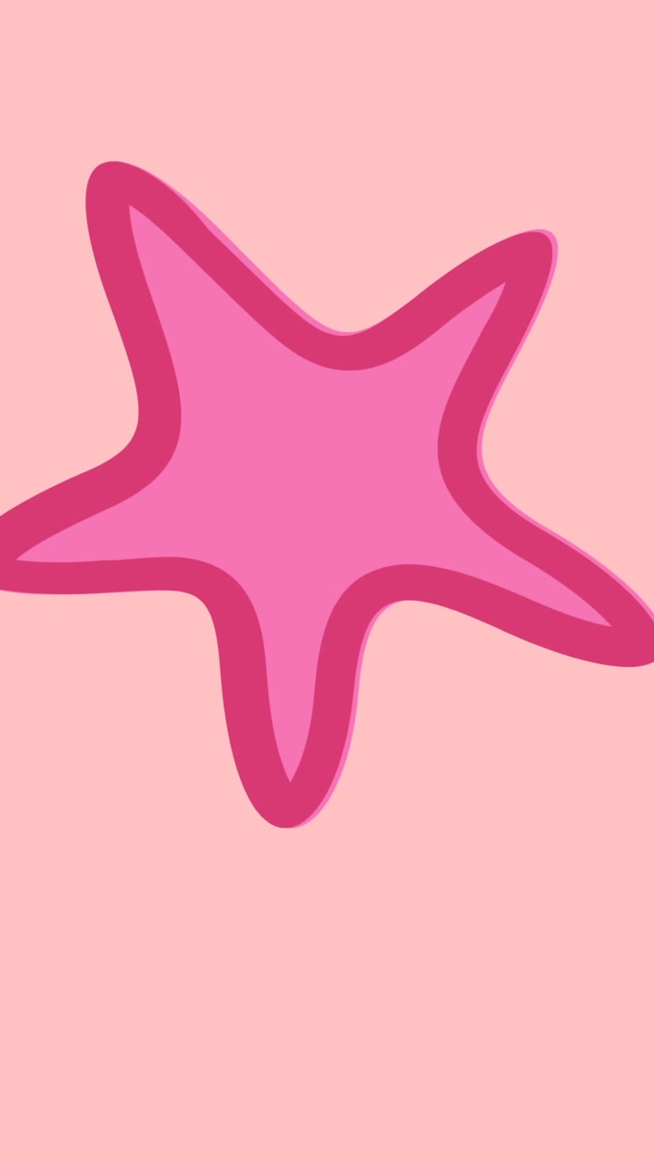 Animazione di stella marina rosa con spazio per il testo su sfondo rosa