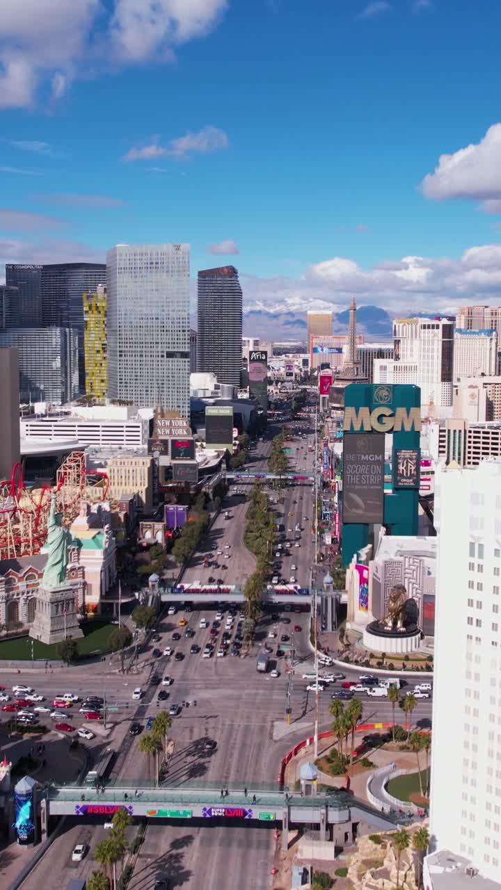 Aerial View of the Las Vegas Strip on a Sunny Day