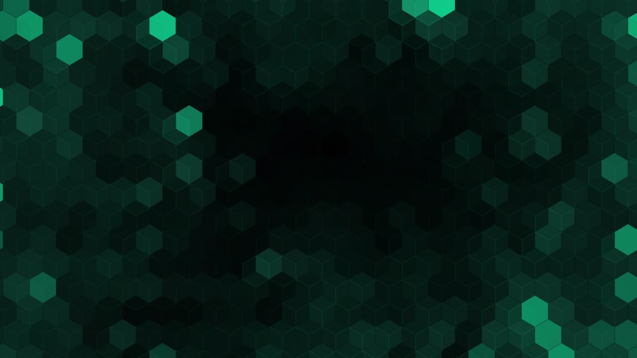 4k increíble abstracto verde oscuro fondo animado. textura hexagonal geométrica.