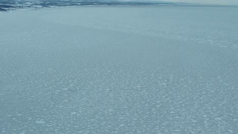 aerial over vast ice drift in sea of okhotsk off hokkaido