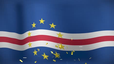 animation of confetti over flag of cape verde islands